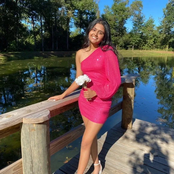 white christmas dresses Yellow Homecoming Dress 2021 A Line Sleeveless Short / Mini Satin Lace Up Summer 26W / Blue main image 1